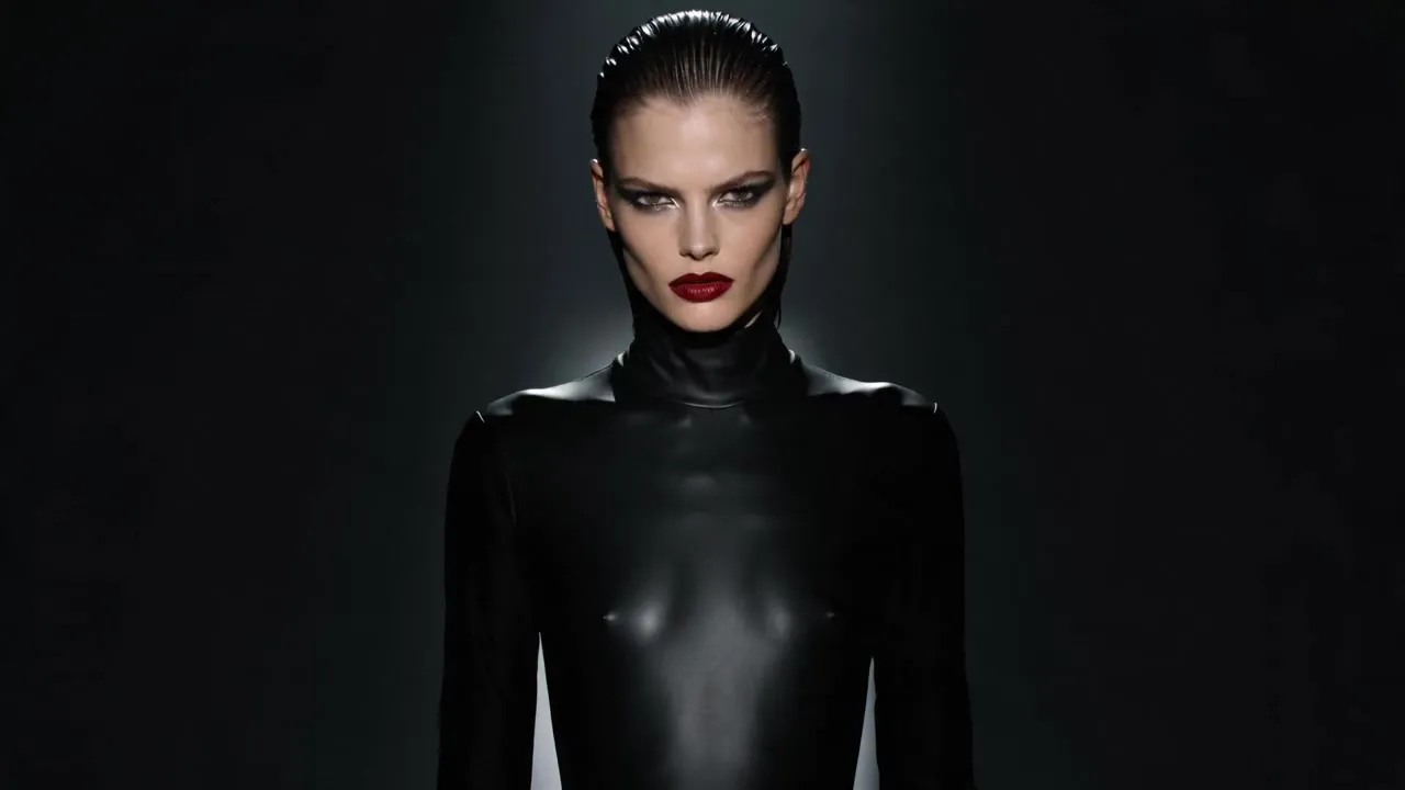 Make-up-Artist gestaltet einen glamourösen Look an einem Model in stimmungsvollem Studiolicht