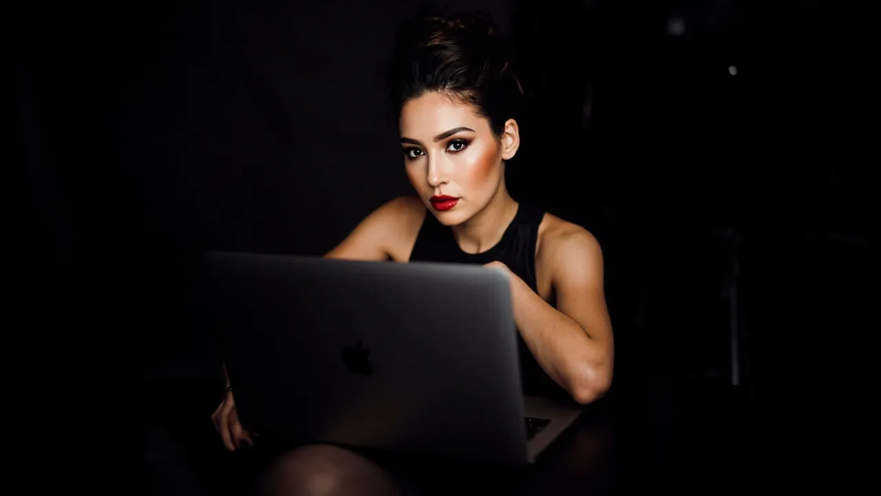 Symbolbild: aufgeklappte Make-up-Palette mit Pinseln neben einem Tablet, das ein Beauty-Lookbook mit mehreren Porträts zeigt